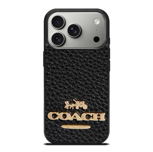 COACH NEW YORK iPhoneケース レザー　箱付き COACH NEW YORK BLACK LEATHER iPhone 17 Pro Case Cover